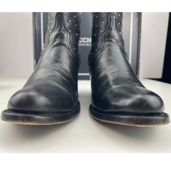 LUCCHESE Harley Ankle Boot Black Studded Womens (9 Leather Western‎ Boho Zip - Picture 13 of 13